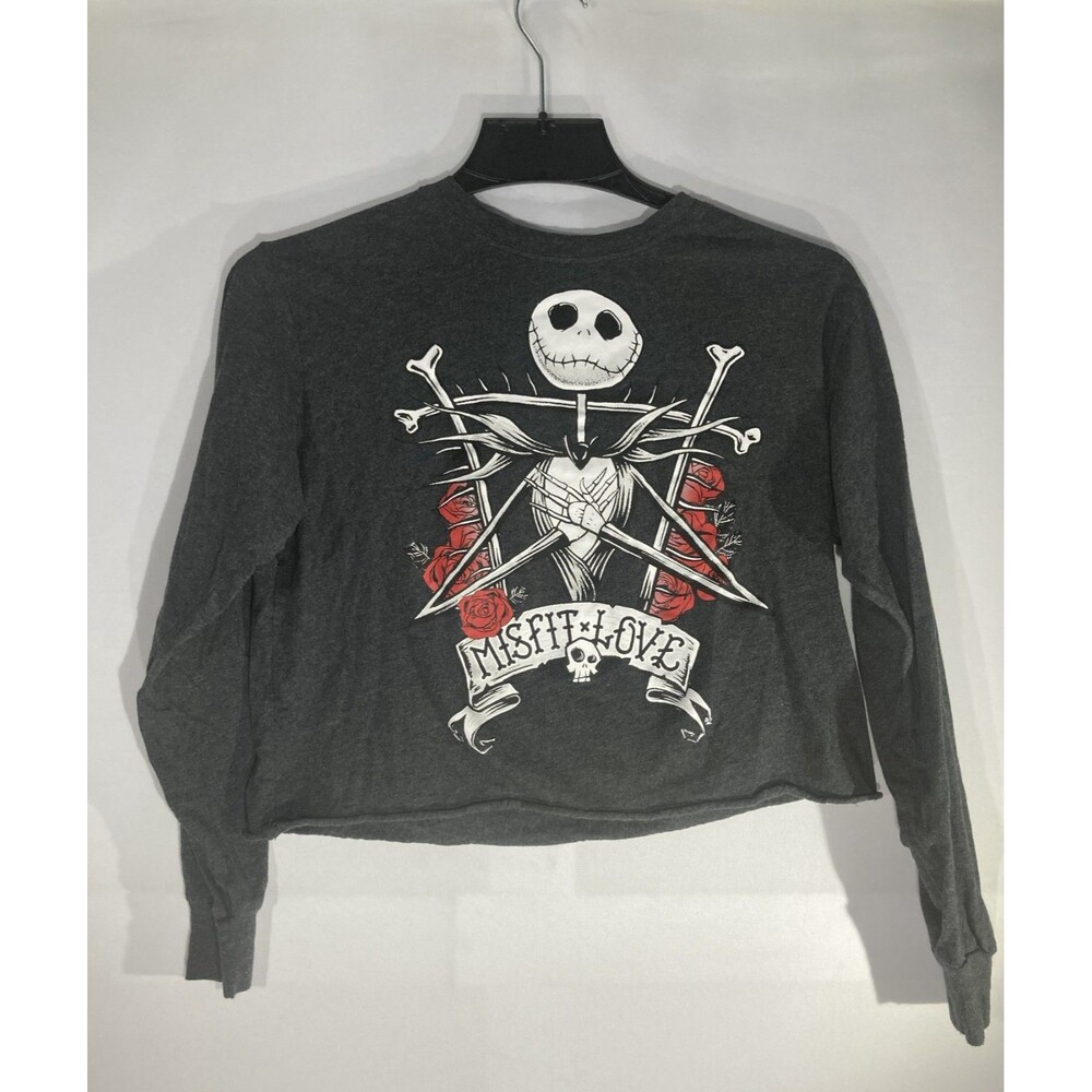 Disney Nightmare Before Christmas Crop Top Womens Small Jack Skellington Misfit